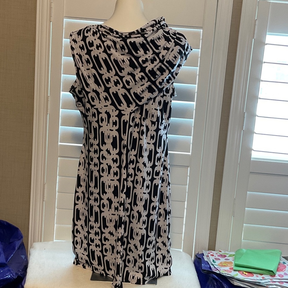 MSK Black and White Midi Dress - Picture 4 of 8